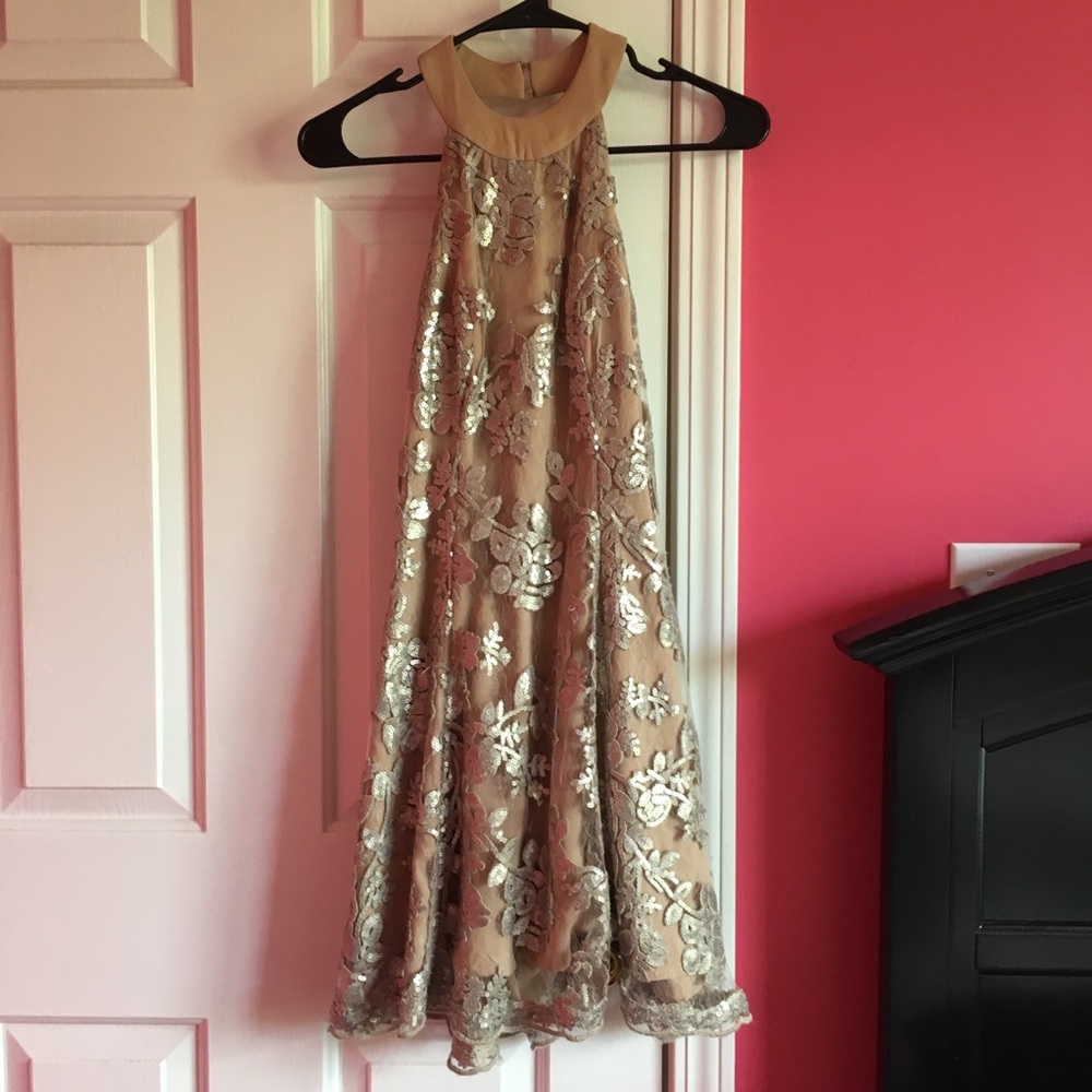 Beige and silver dress
